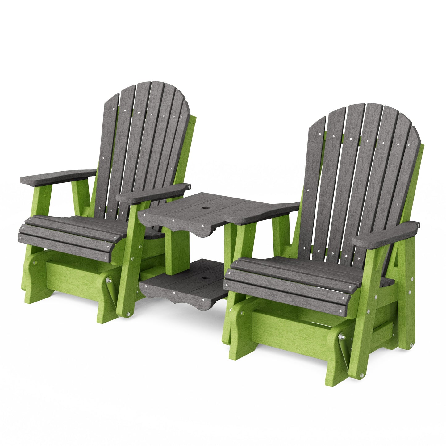 Heritage Adirondack Glider Chair Set with Center Table