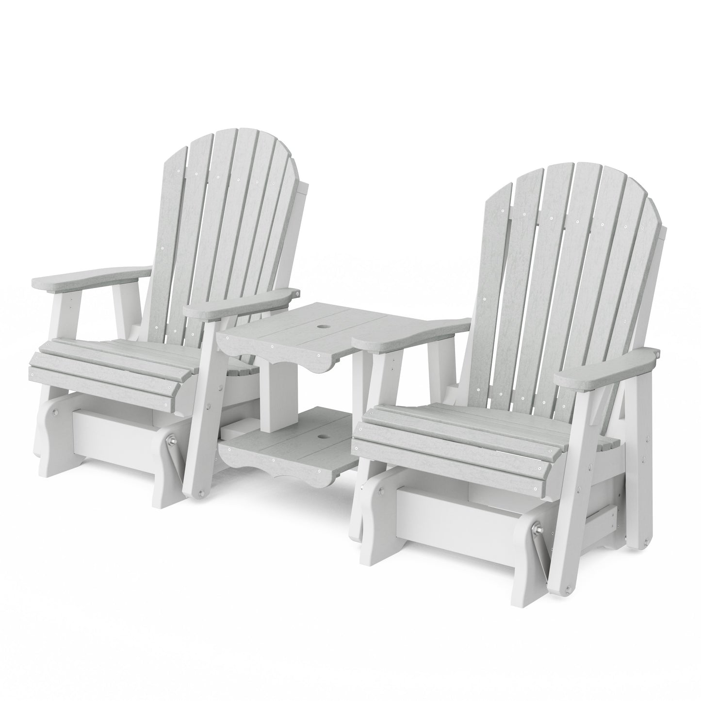 Heritage Adirondack Glider Chair Set with Center Table