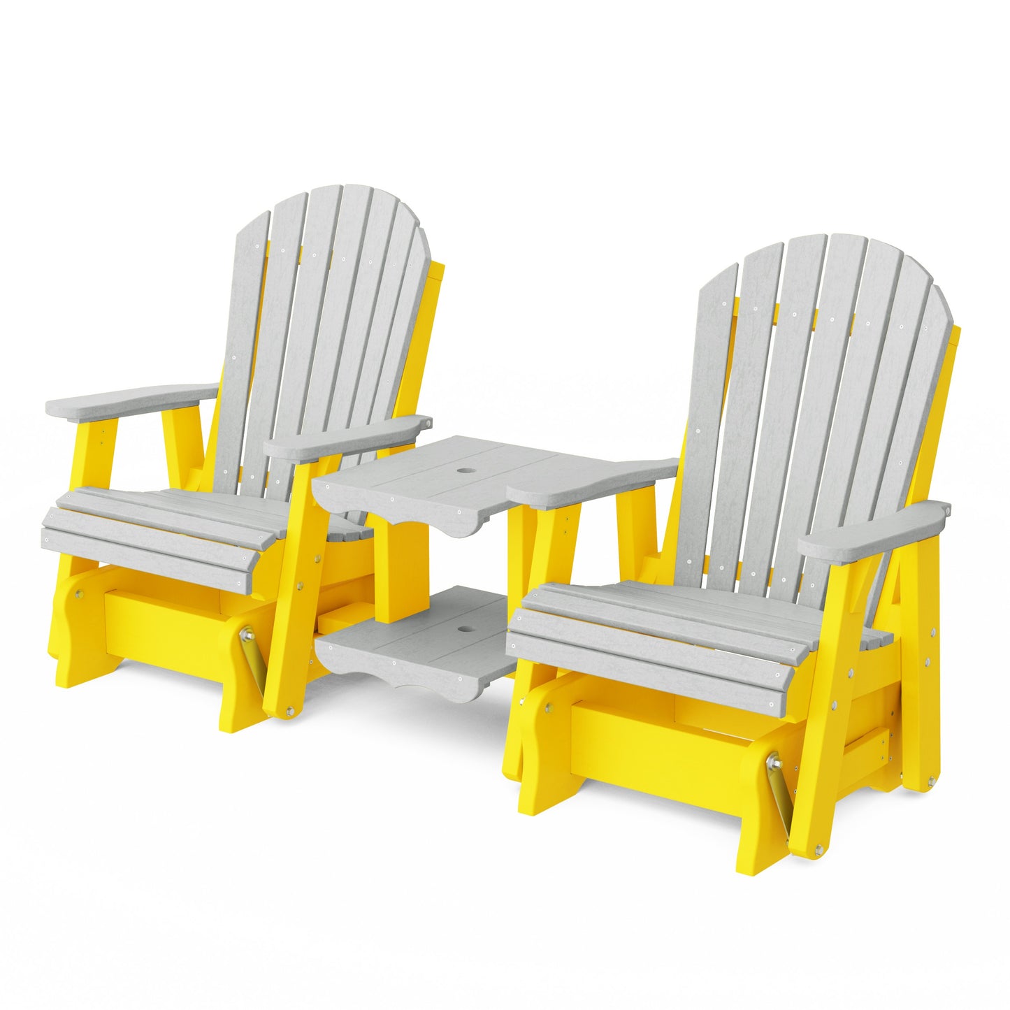 Heritage Adirondack Glider Chair Set with Center Table