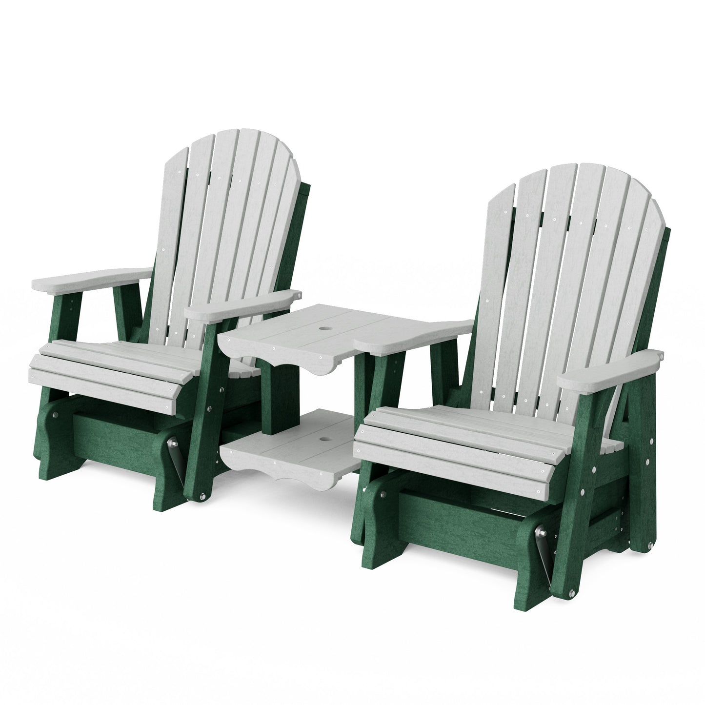 Heritage Adirondack Glider Chair Set with Center Table