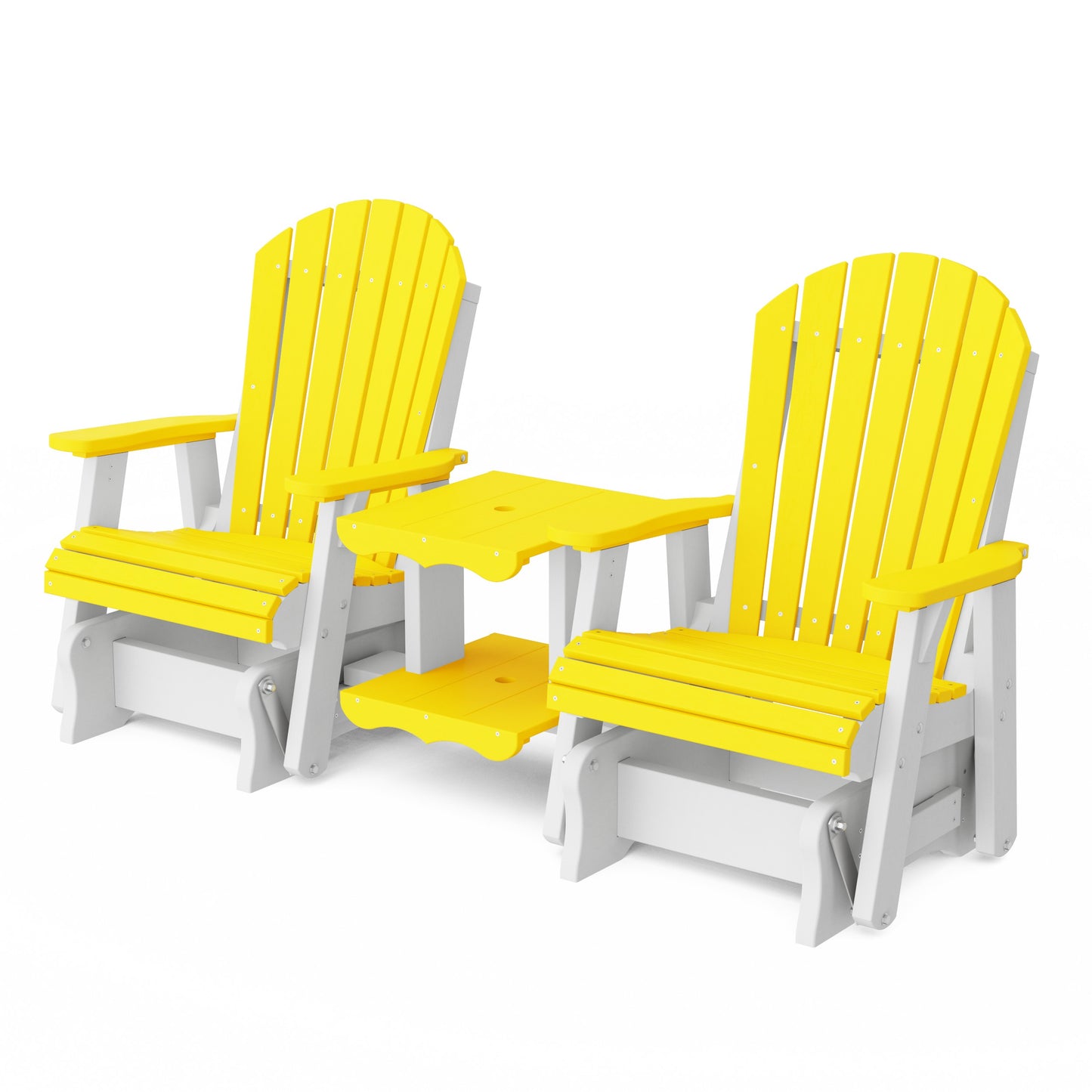 Heritage Adirondack Glider Chair Set with Center Table