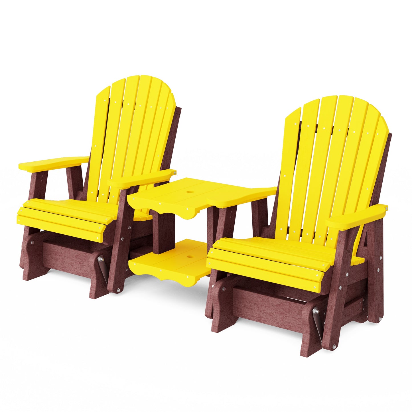 Heritage Adirondack Glider Chair Set with Center Table