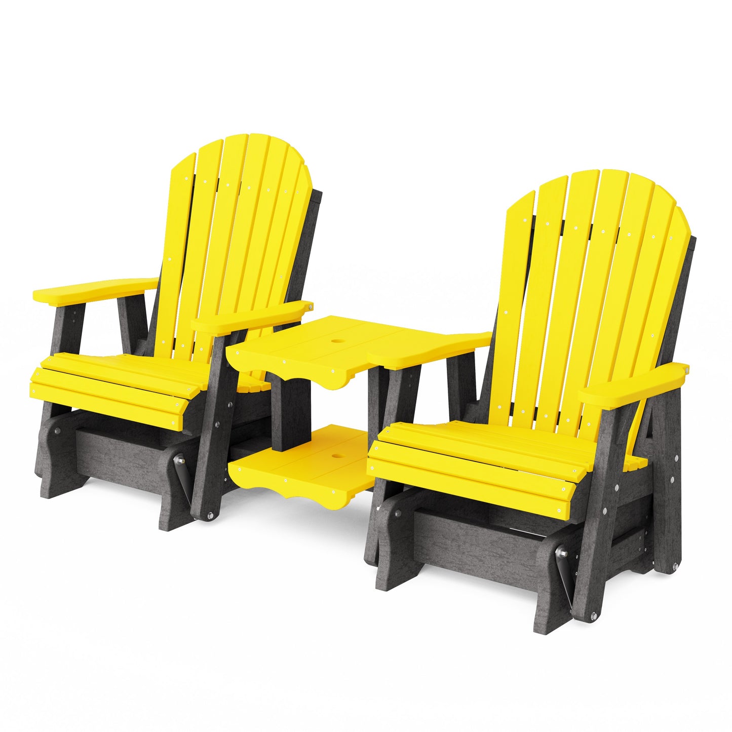 Heritage Adirondack Glider Chair Set with Center Table
