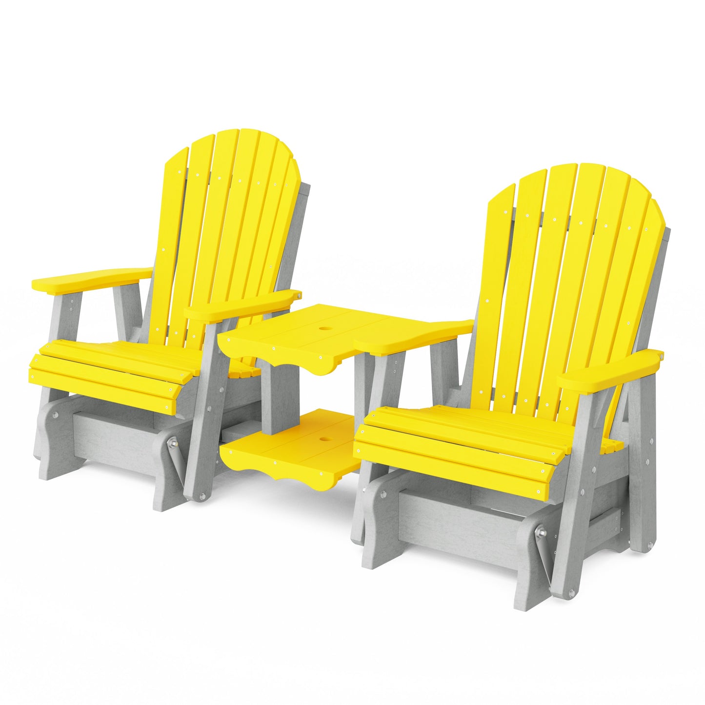 Heritage Adirondack Glider Chair Set with Center Table