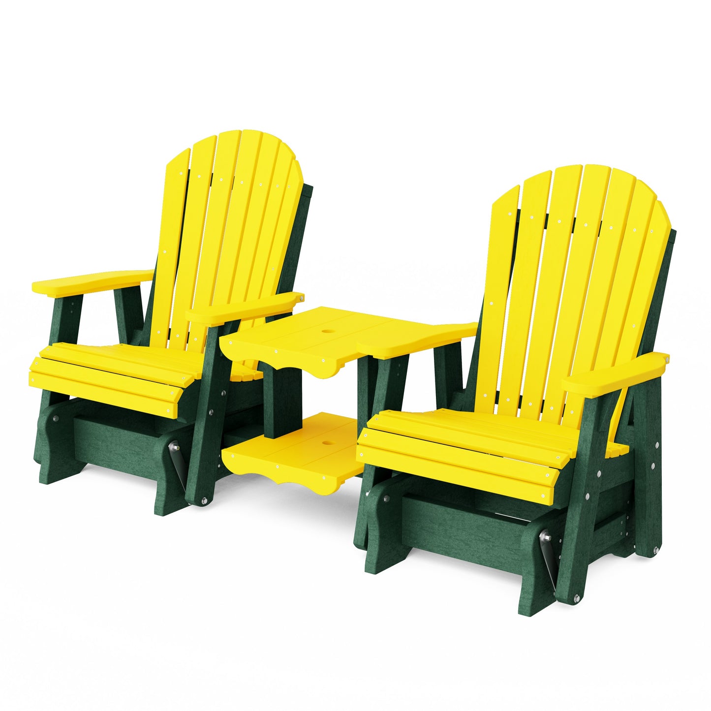 Heritage Adirondack Glider Chair Set with Center Table