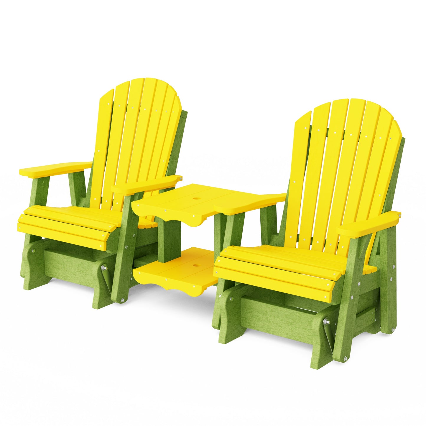 Heritage Adirondack Glider Chair Set with Center Table