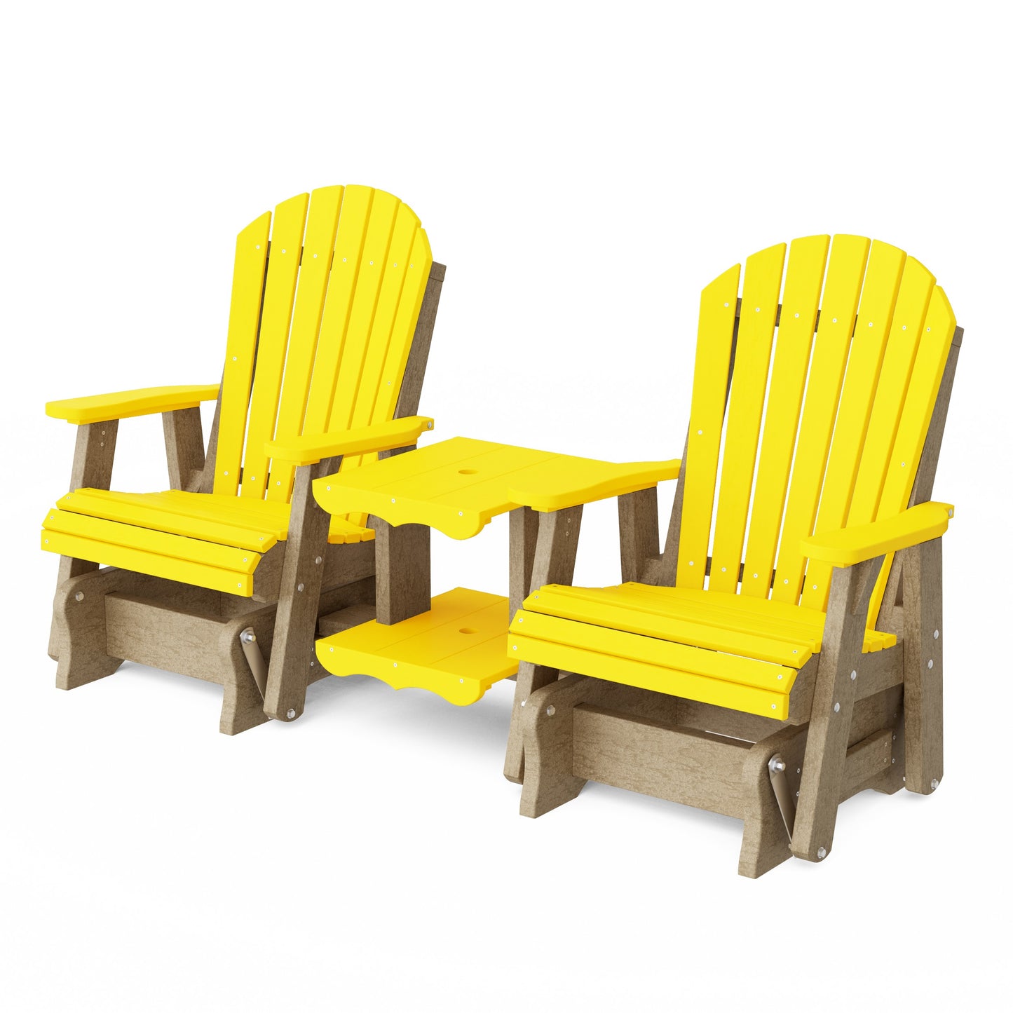 Heritage Adirondack Glider Chair Set with Center Table