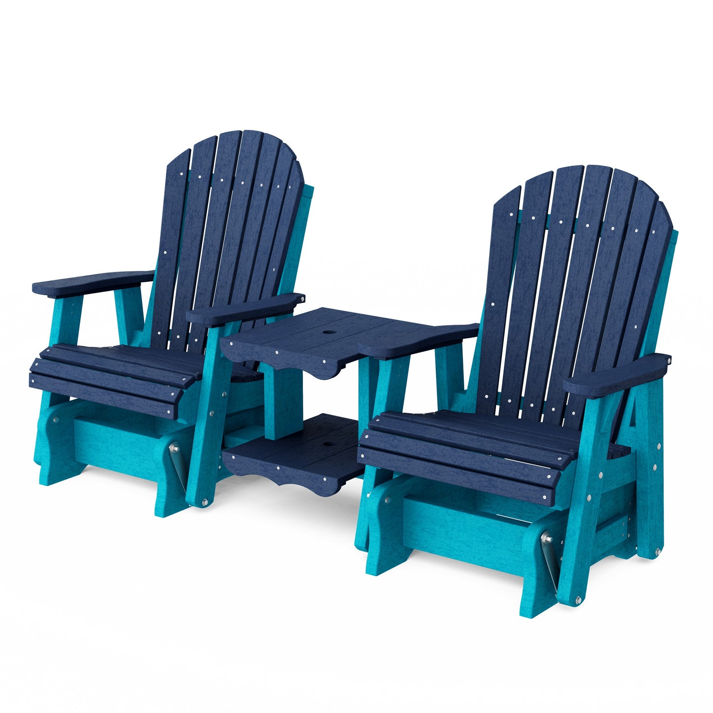Heritage Adirondack Glider Chair Set with Center Table