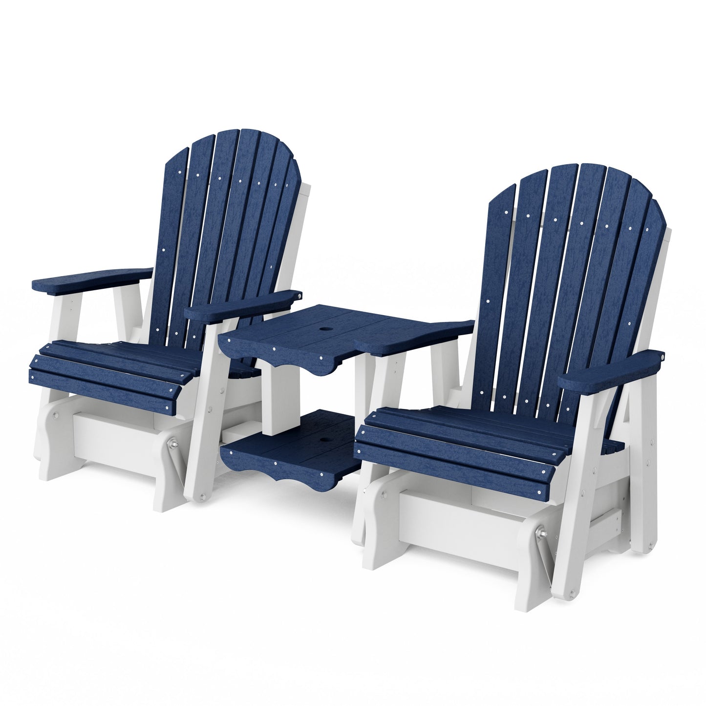 Heritage Adirondack Glider Chair Set with Center Table