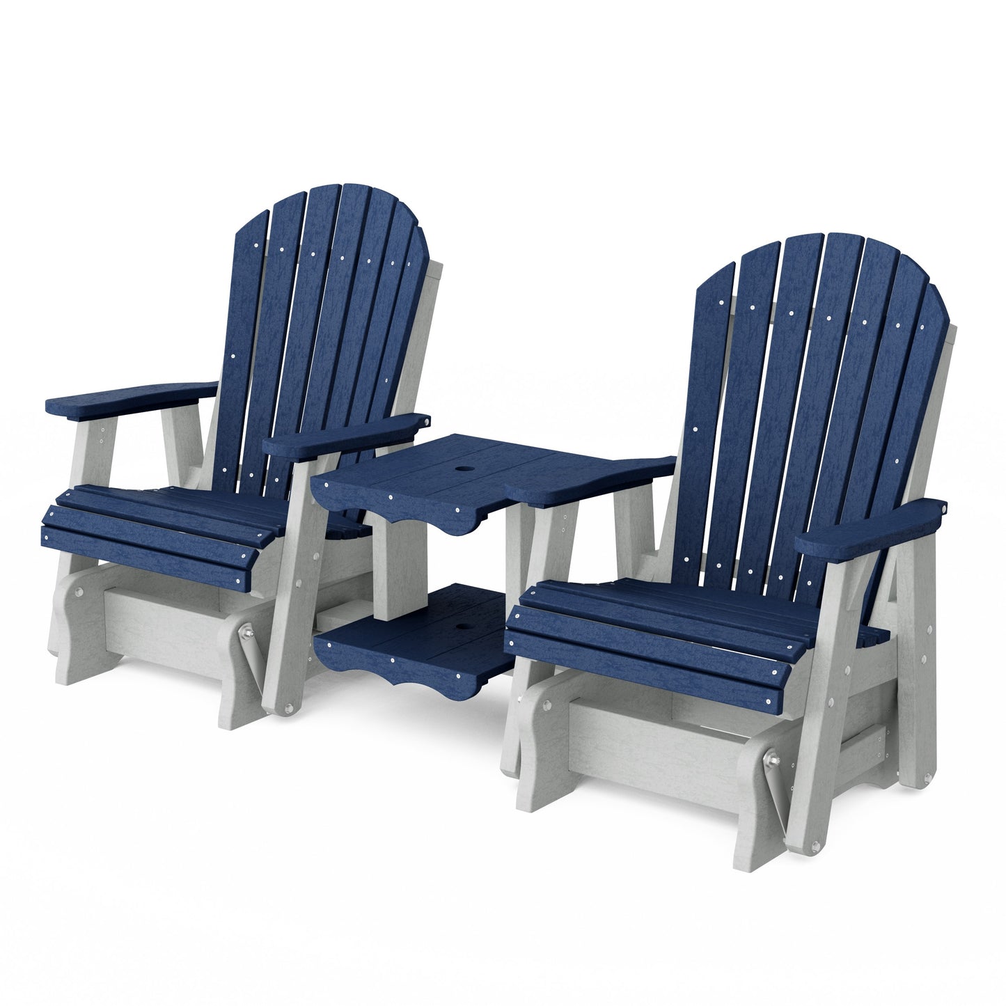 Heritage Adirondack Glider Chair Set with Center Table
