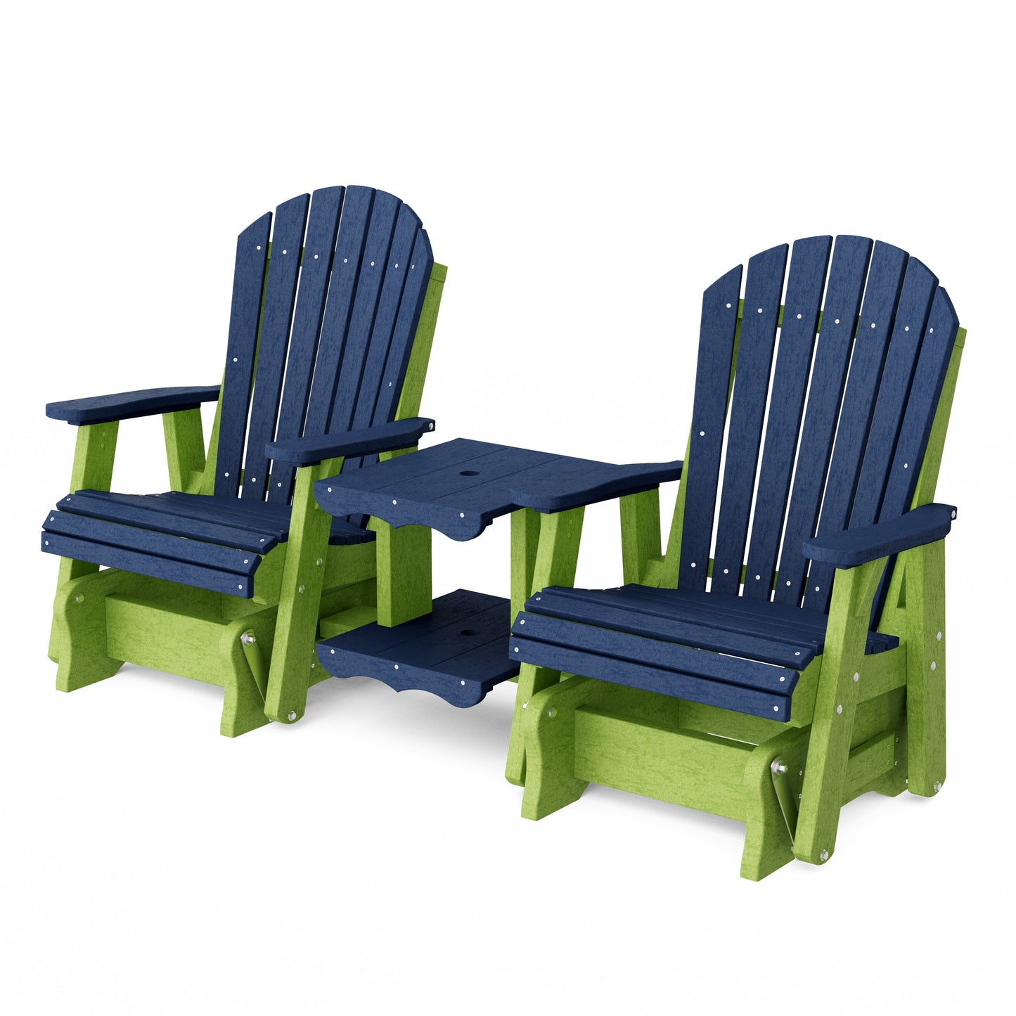 Heritage Adirondack Glider Chair Set with Center Table