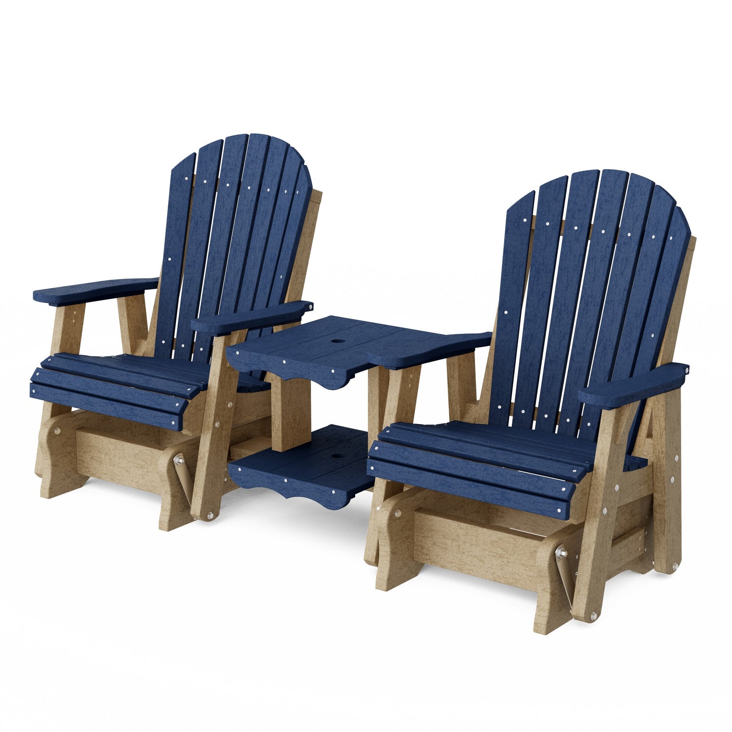 Heritage Adirondack Glider Chair Set with Center Table