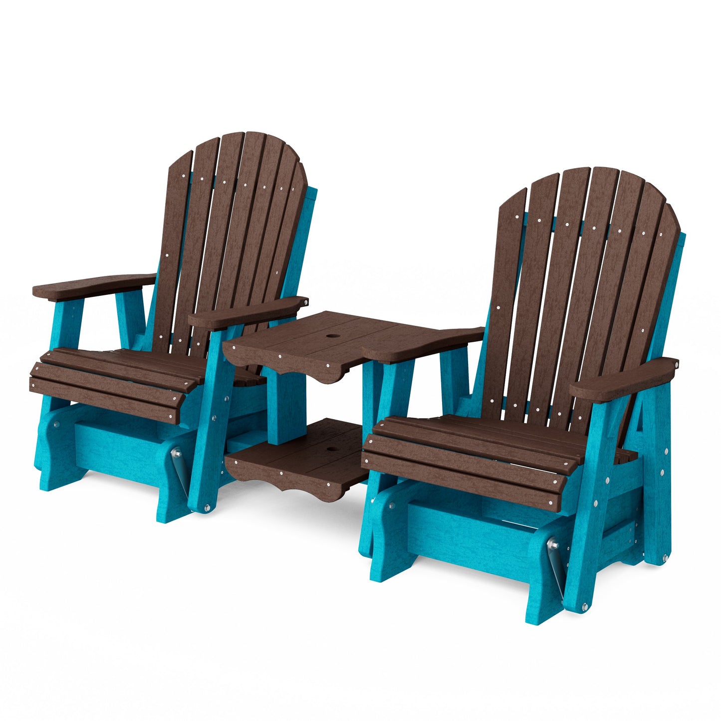 Heritage Adirondack Glider Chair Set with Center Table