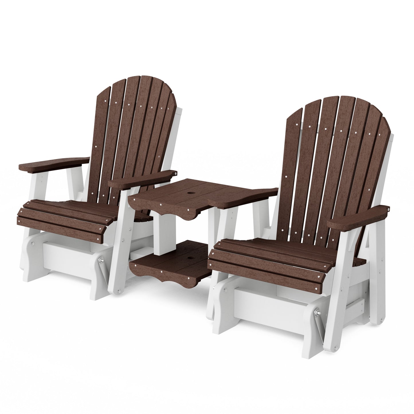 Heritage Adirondack Glider Chair Set with Center Table