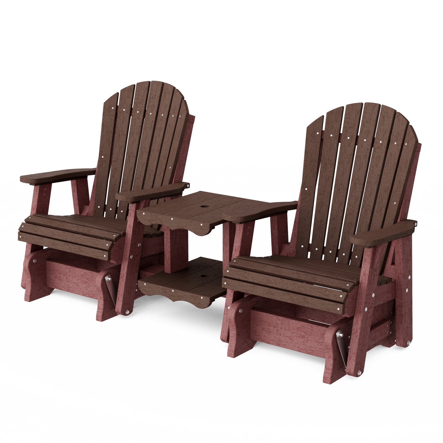 Heritage Adirondack Glider Chair Set with Center Table