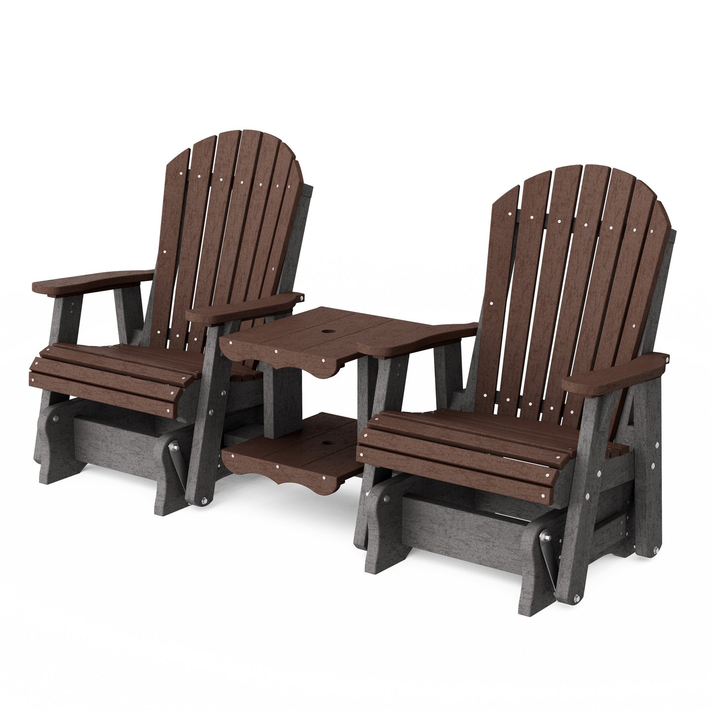 Heritage Adirondack Glider Chair Set with Center Table