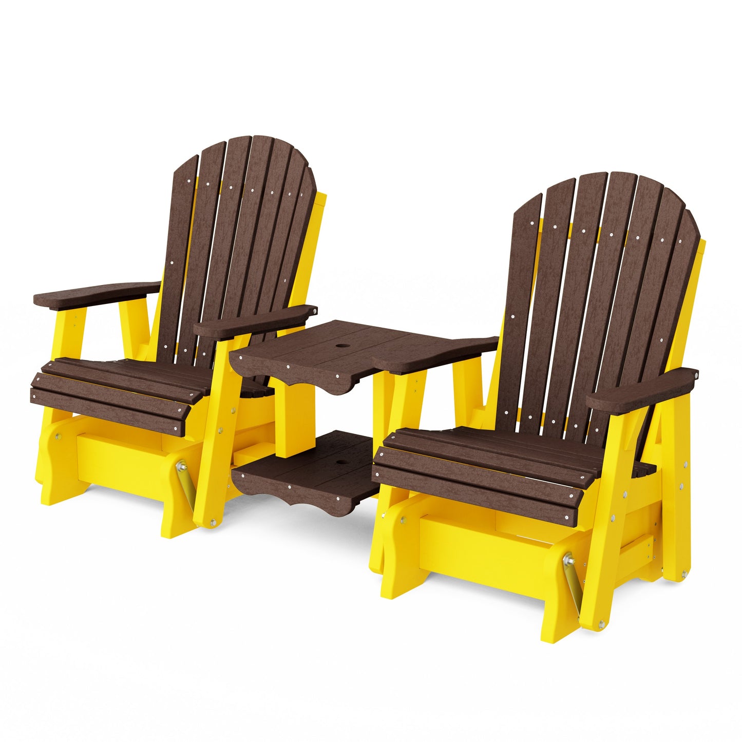 Heritage Adirondack Glider Chair Set with Center Table