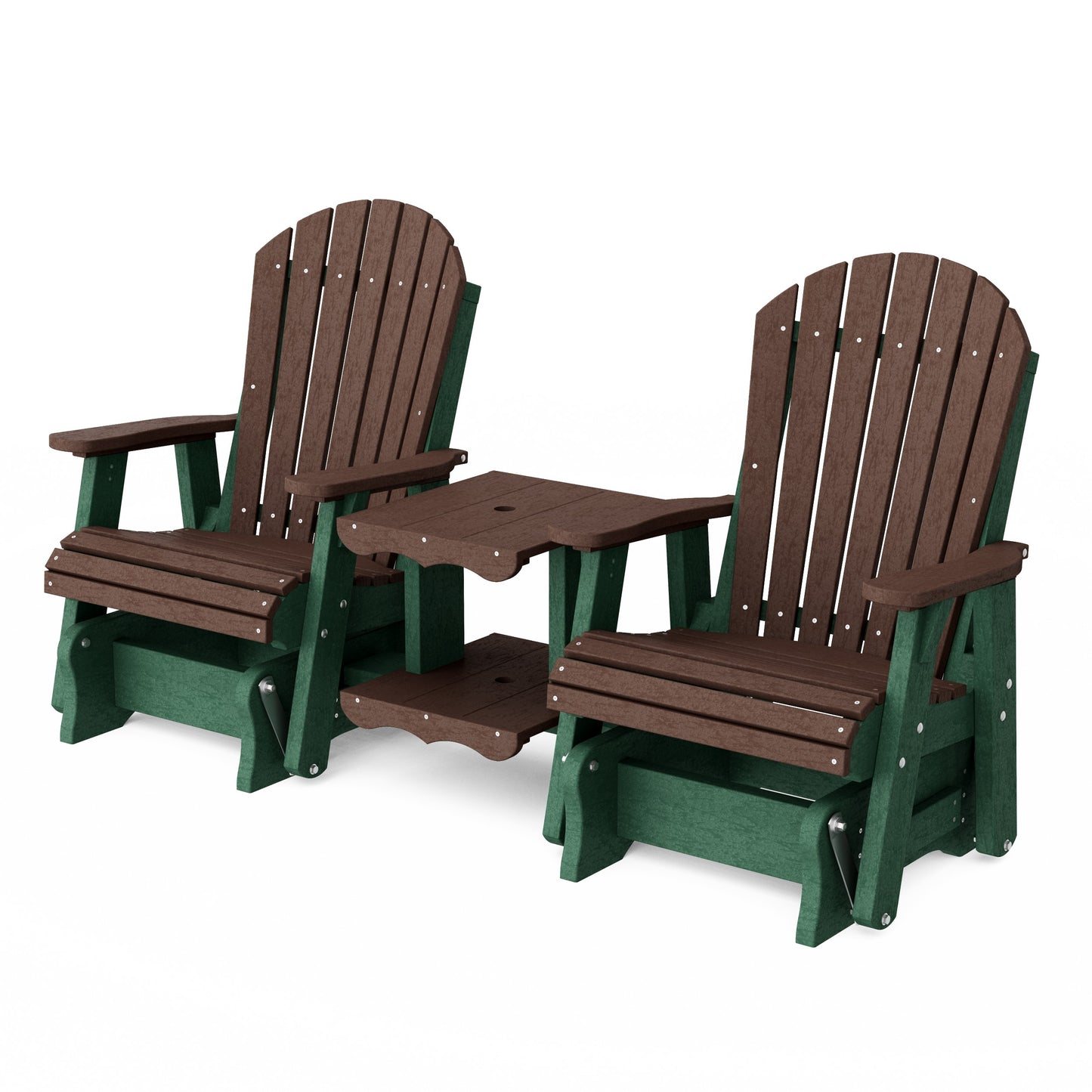 Heritage Adirondack Glider Chair Set with Center Table