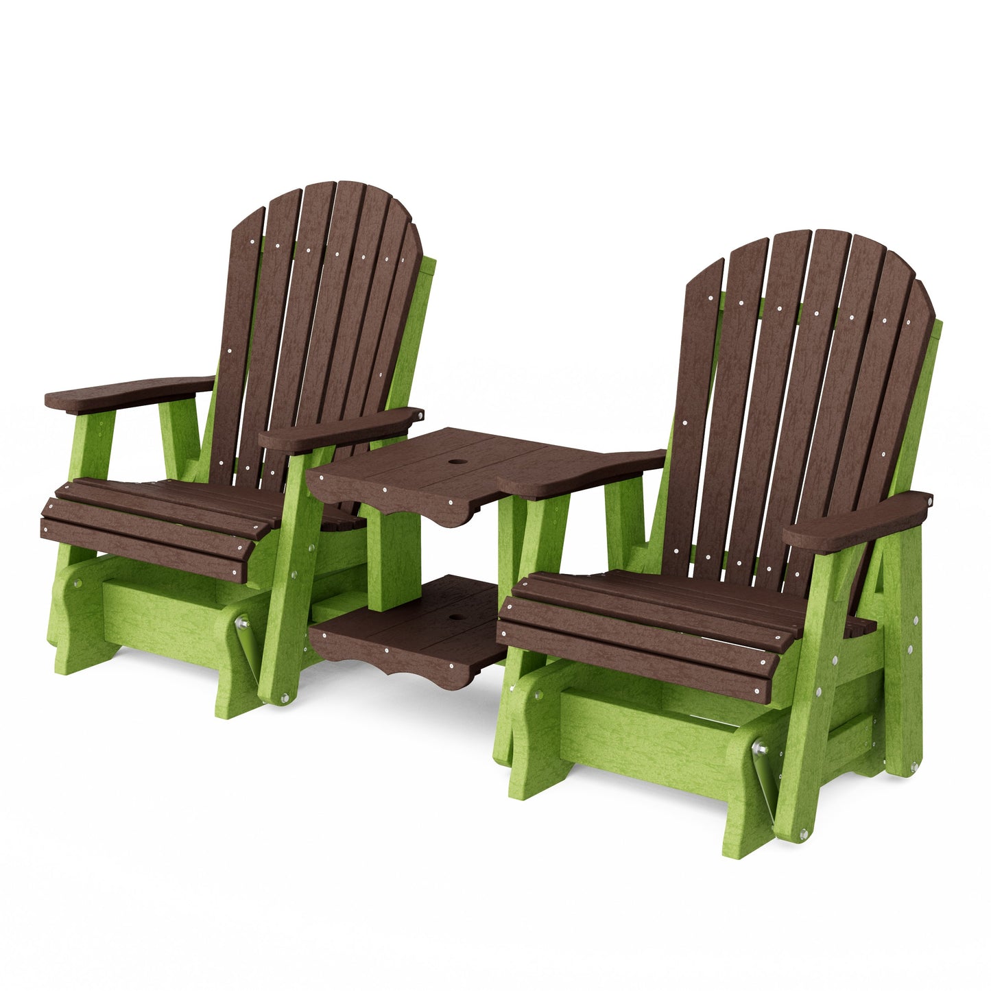 Heritage Adirondack Glider Chair Set with Center Table