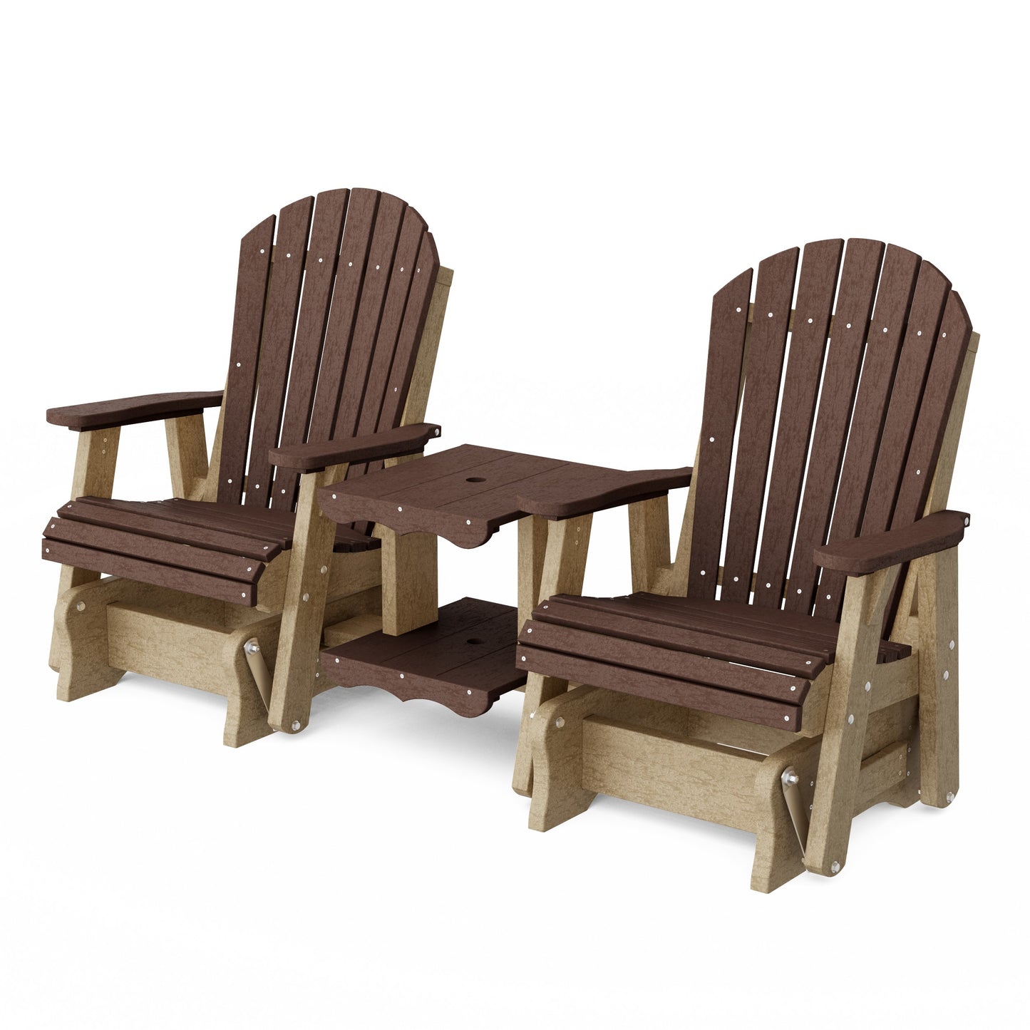 Heritage Adirondack Glider Chair Set with Center Table
