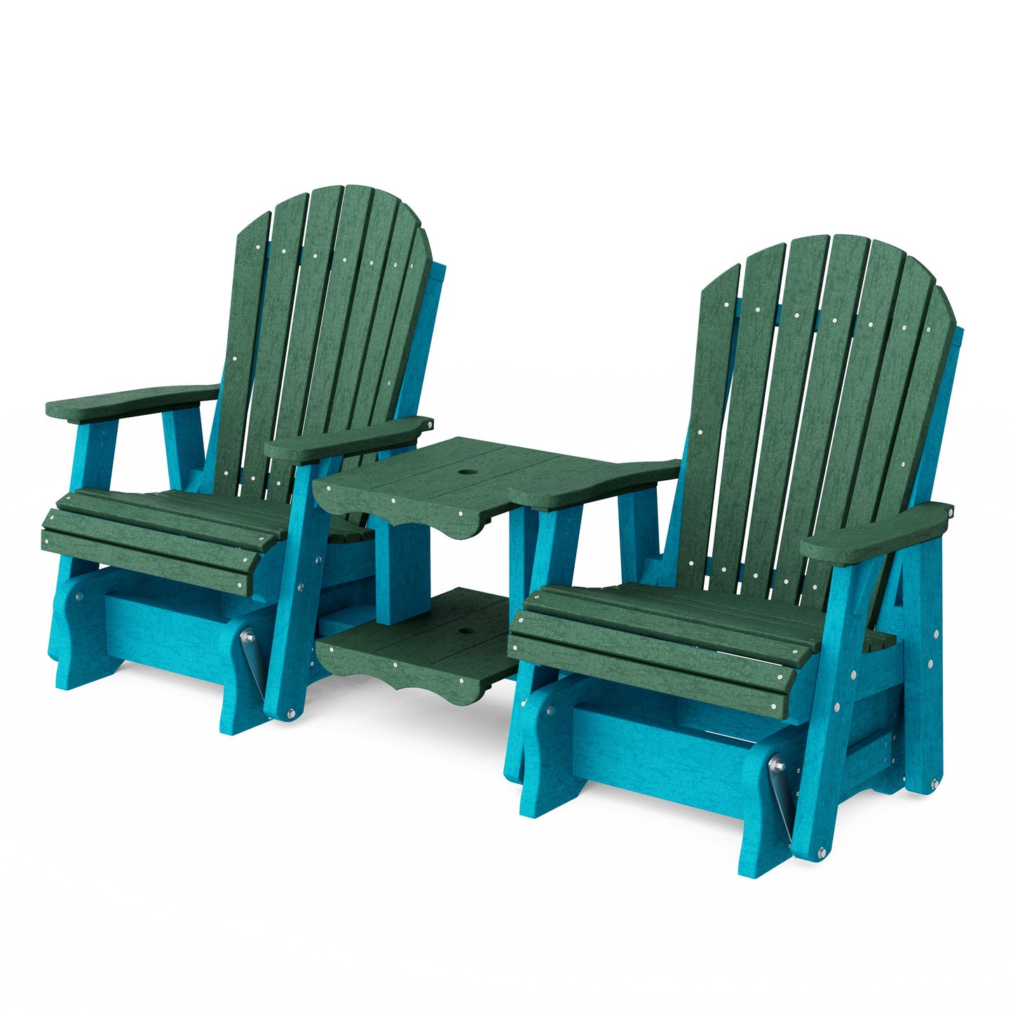 Heritage Adirondack Glider Chair Set with Center Table