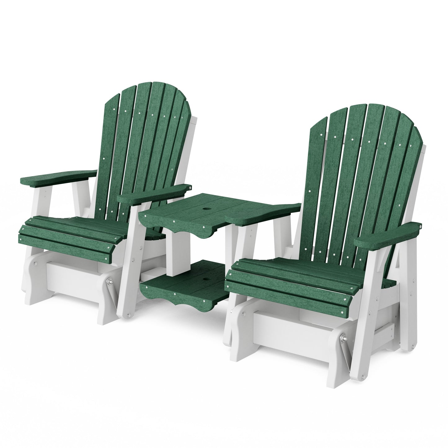 Heritage Adirondack Glider Chair Set with Center Table