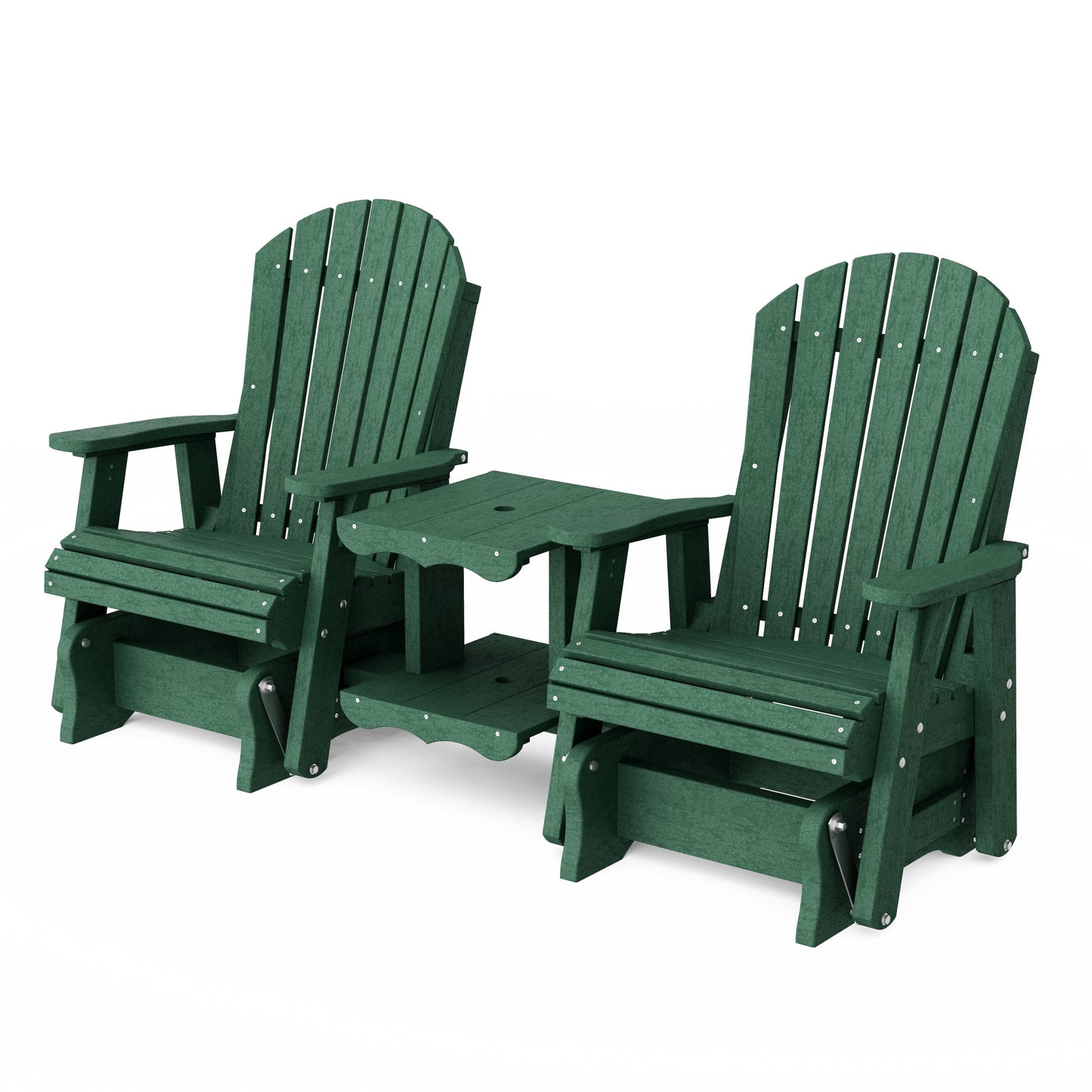 Heritage Adirondack Glider Chair Set with Center Table