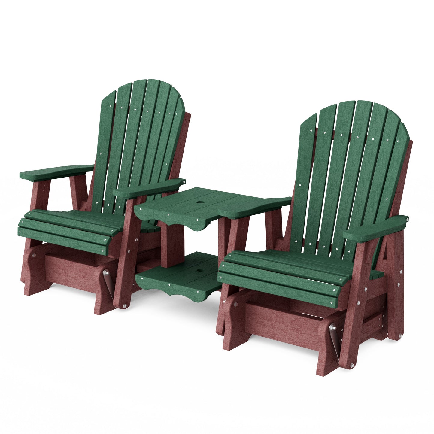 Heritage Adirondack Glider Chair Set with Center Table