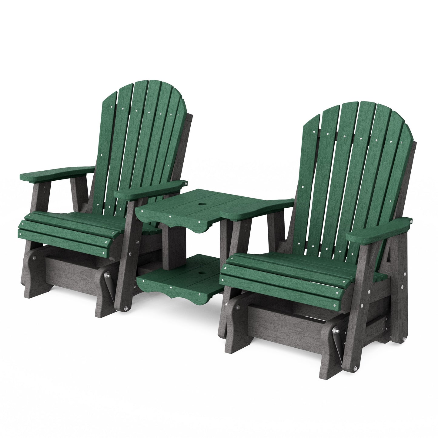 Heritage Adirondack Glider Chair Set with Center Table