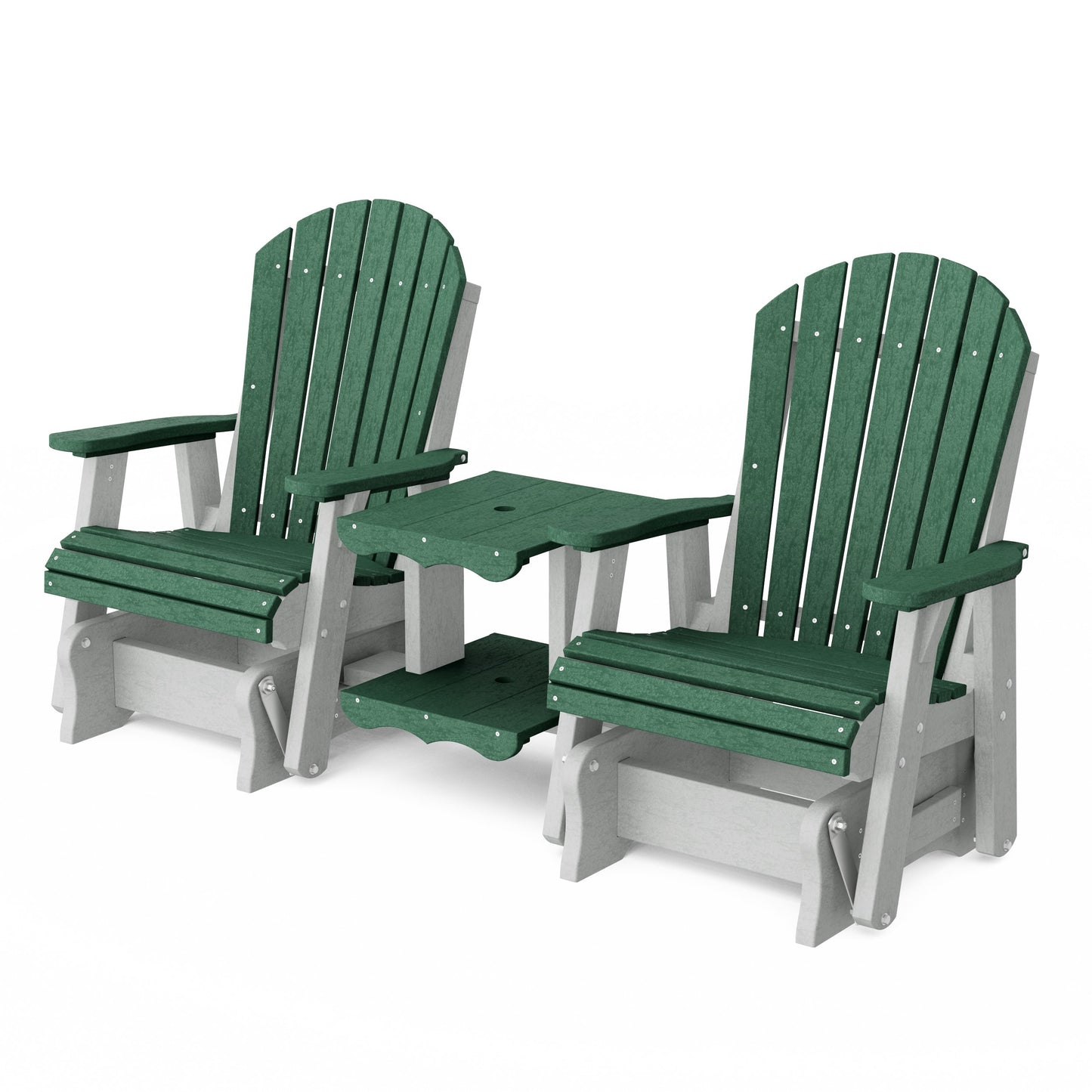 Heritage Adirondack Glider Chair Set with Center Table