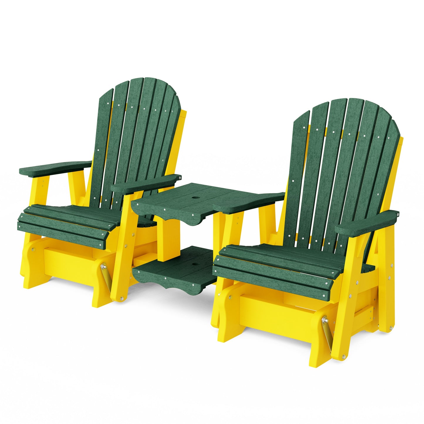 Heritage Adirondack Glider Chair Set with Center Table