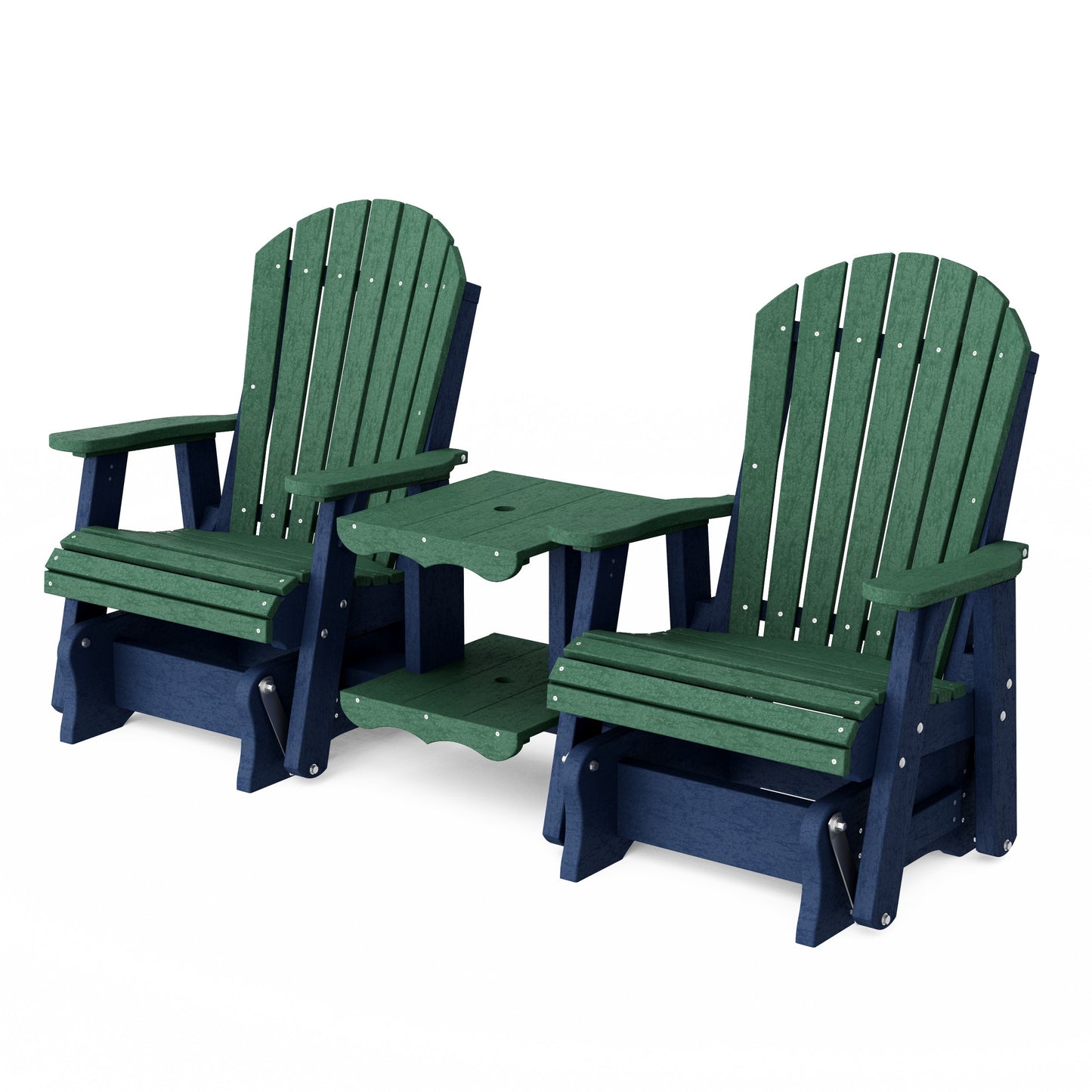 Heritage Adirondack Glider Chair Set with Center Table