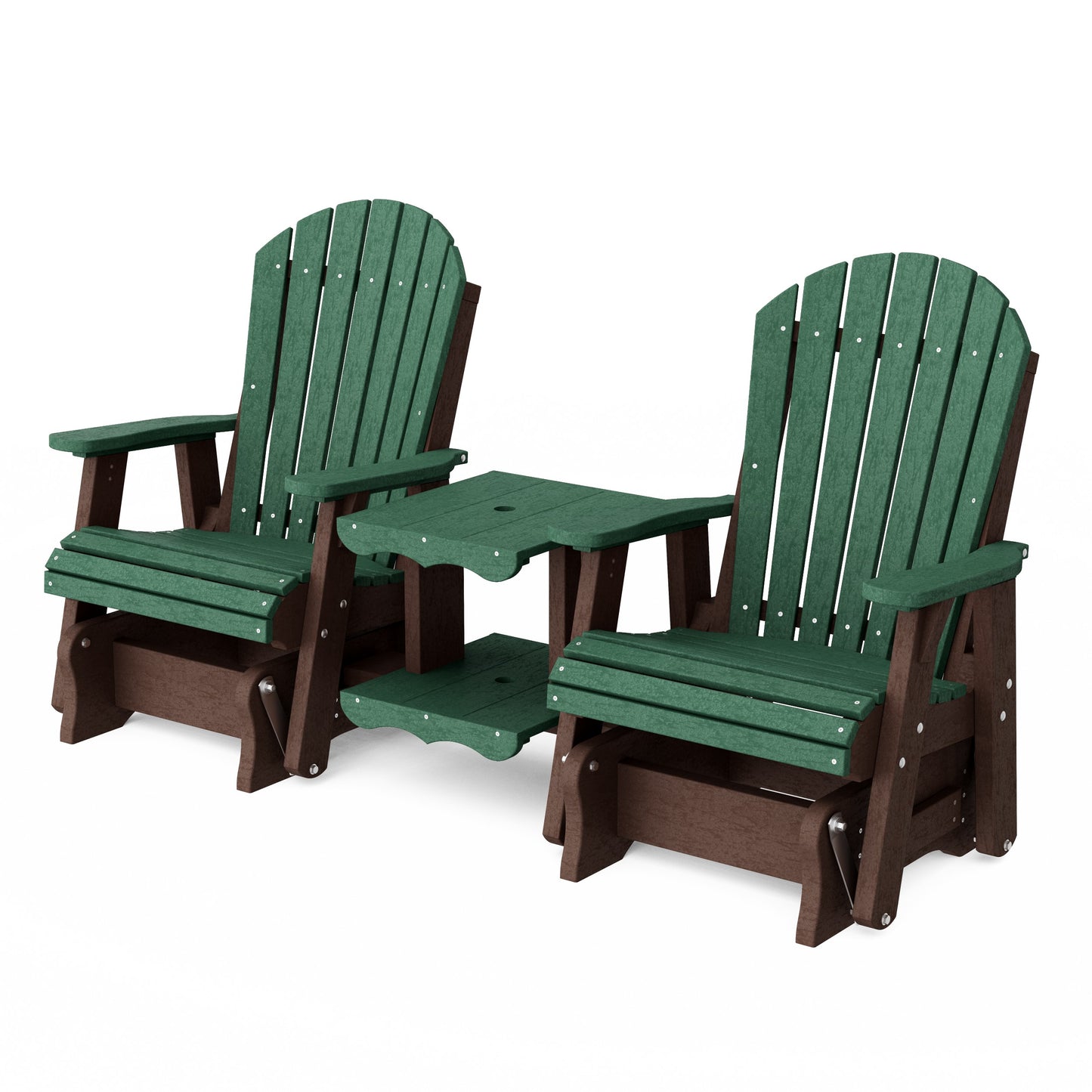 Heritage Adirondack Glider Chair Set with Center Table