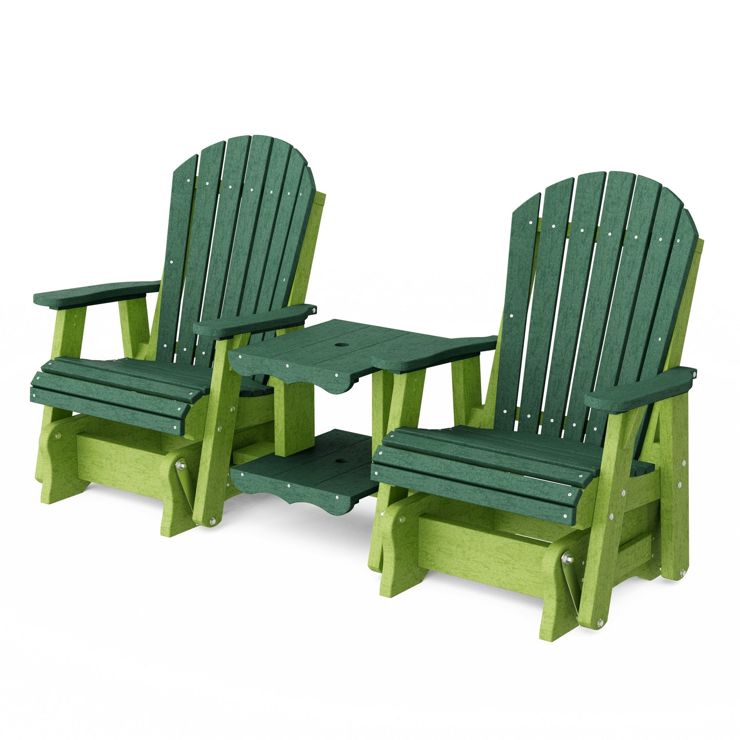 Heritage Adirondack Glider Chair Set with Center Table