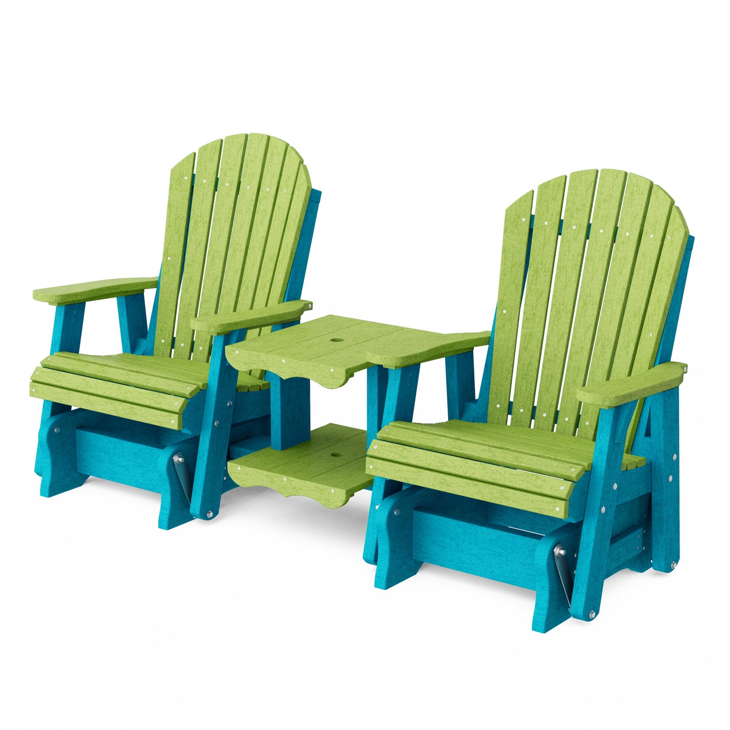 Heritage Adirondack Glider Chair Set with Center Table