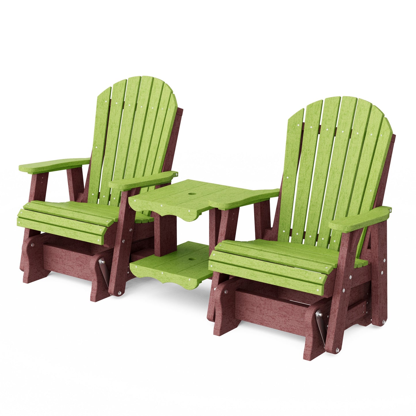 Heritage Adirondack Glider Chair Set with Center Table