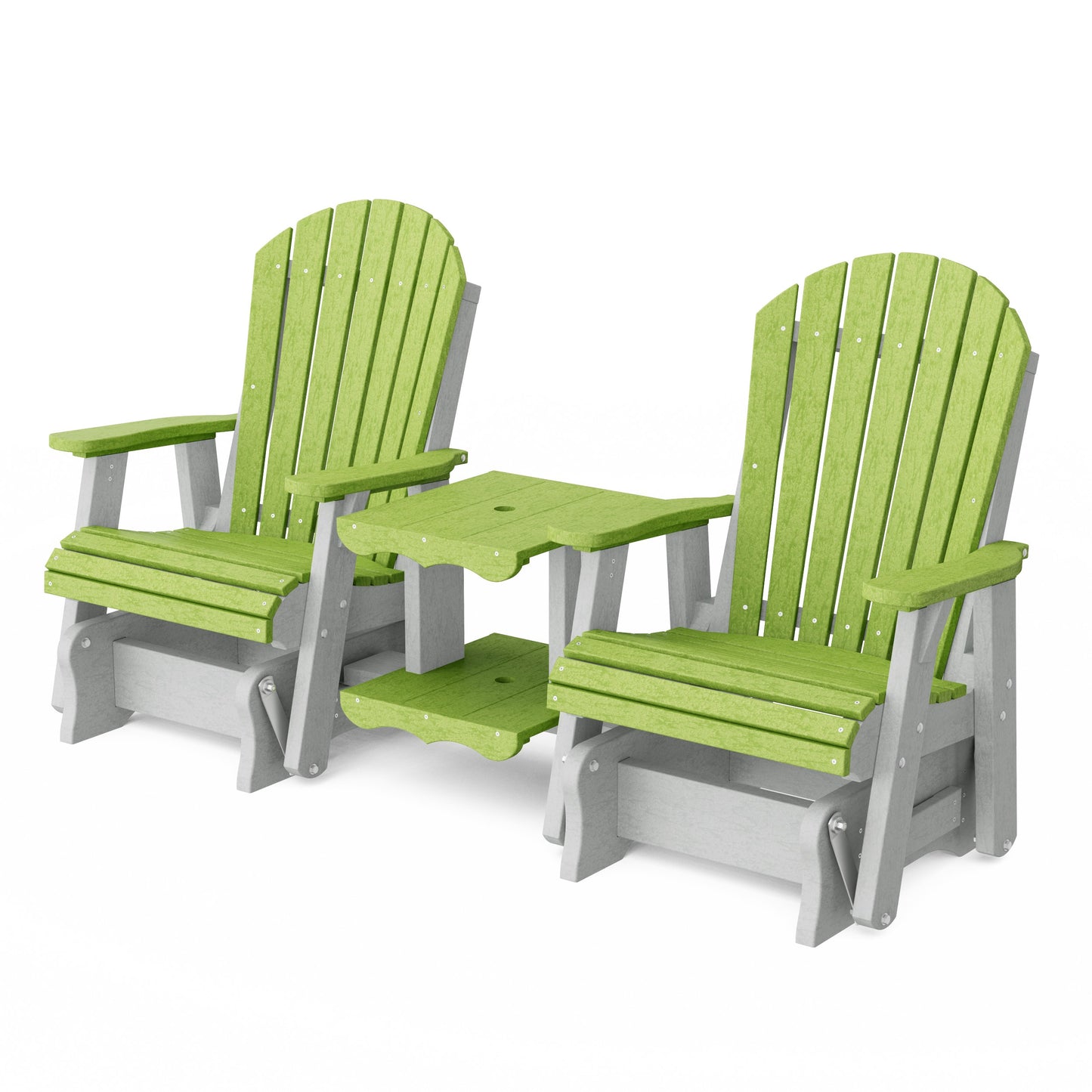 Heritage Adirondack Glider Chair Set with Center Table