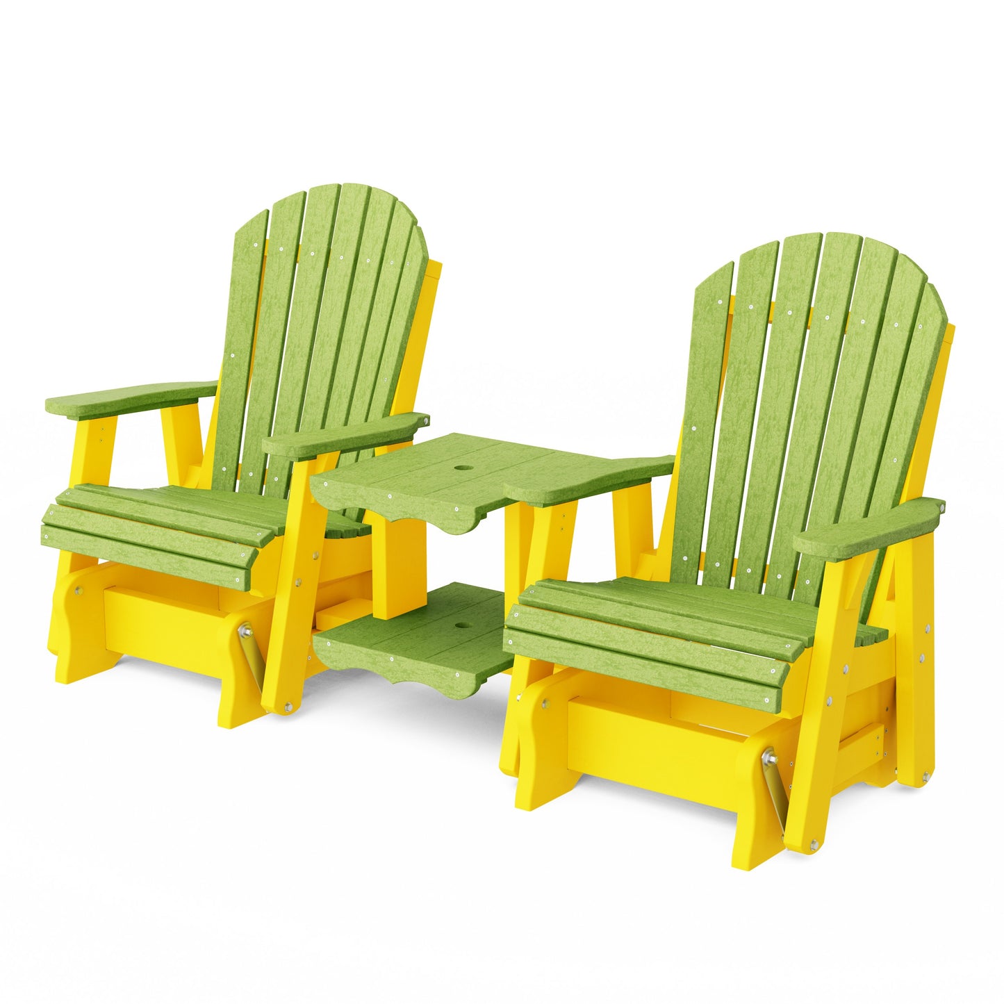 Heritage Adirondack Glider Chair Set with Center Table