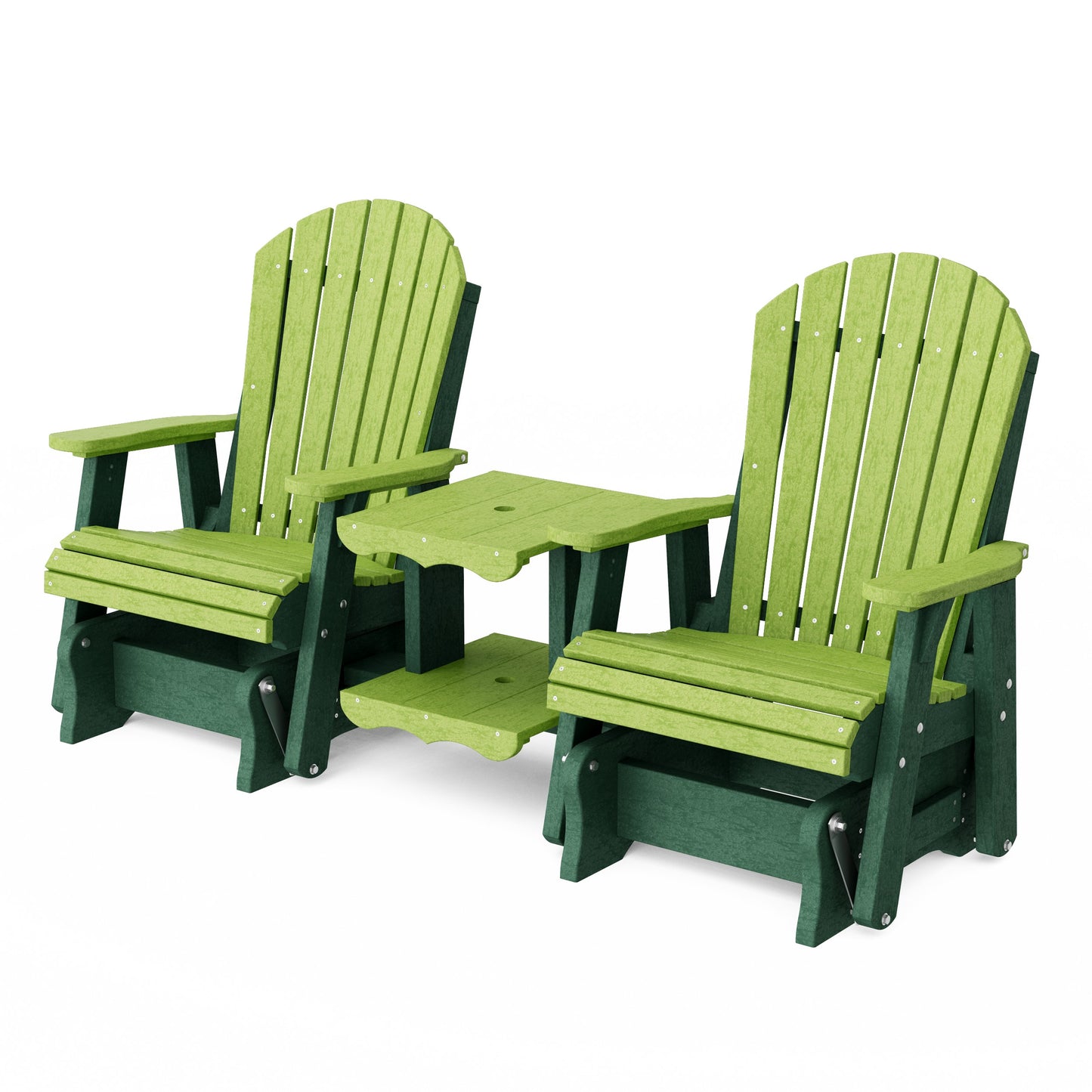 Heritage Adirondack Glider Chair Set with Center Table