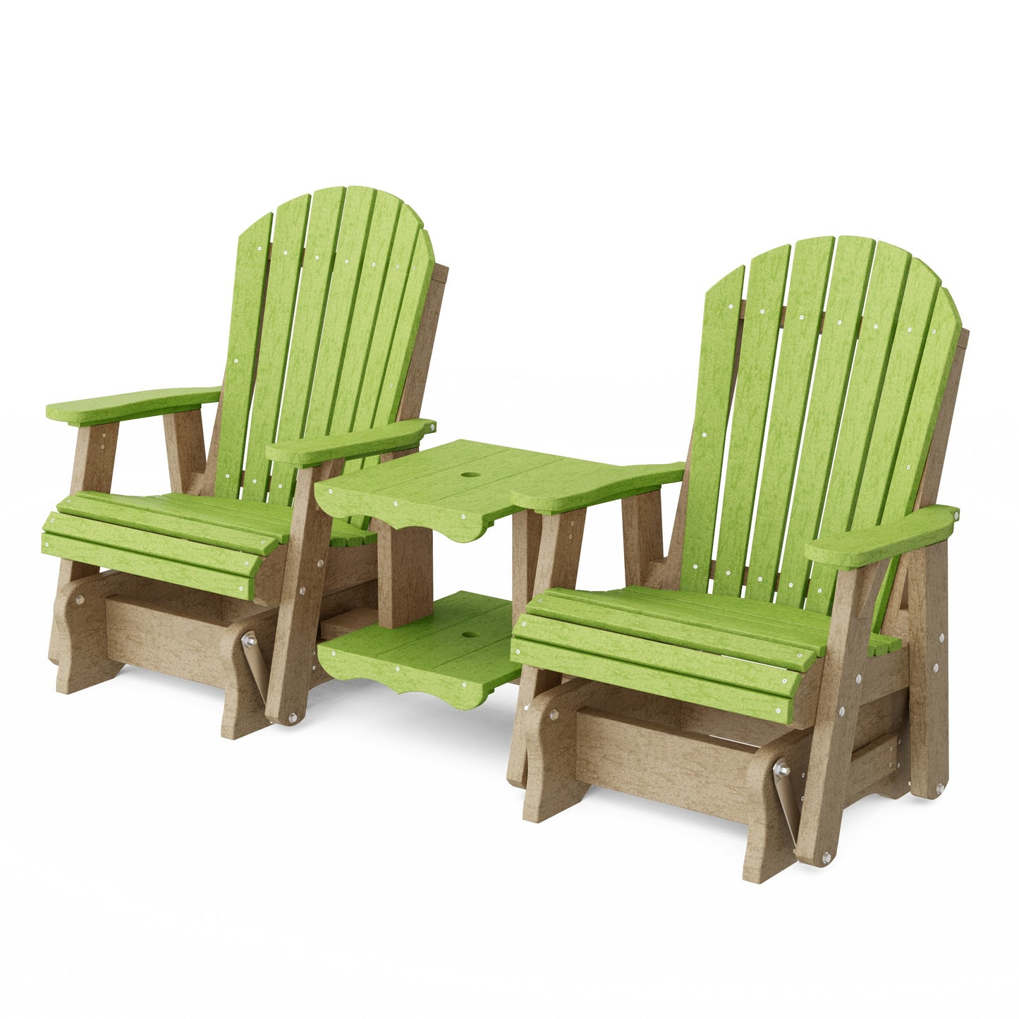 Heritage Adirondack Glider Chair Set with Center Table