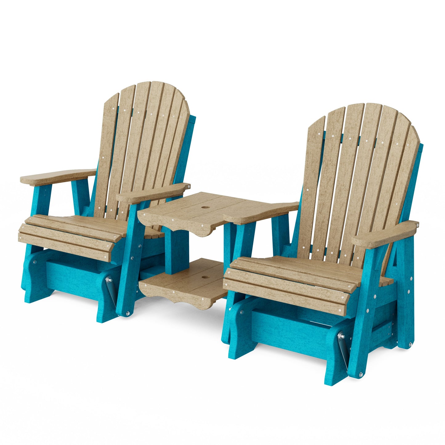 Heritage Adirondack Glider Chair Set with Center Table