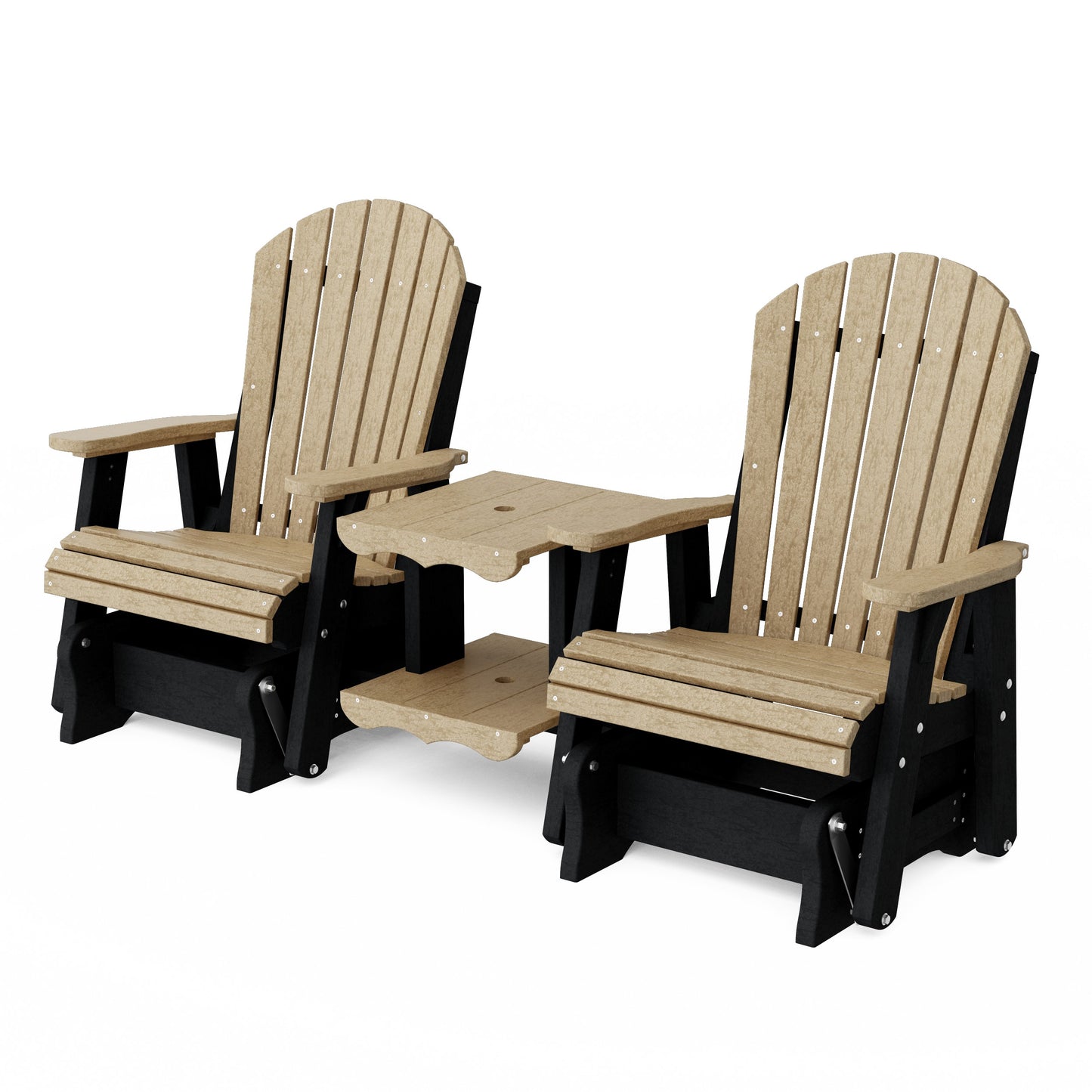 Heritage Adirondack Glider Chair Set with Center Table
