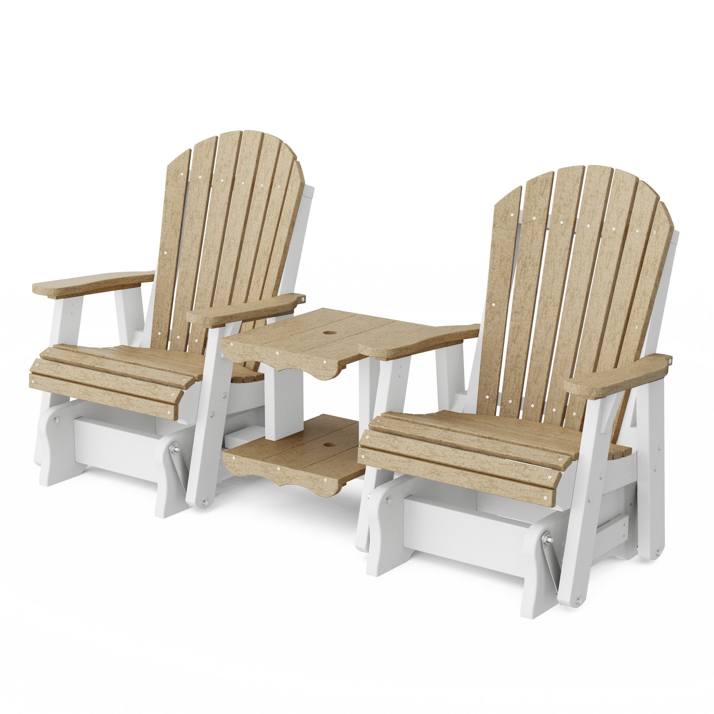 Heritage Adirondack Glider Chair Set with Center Table