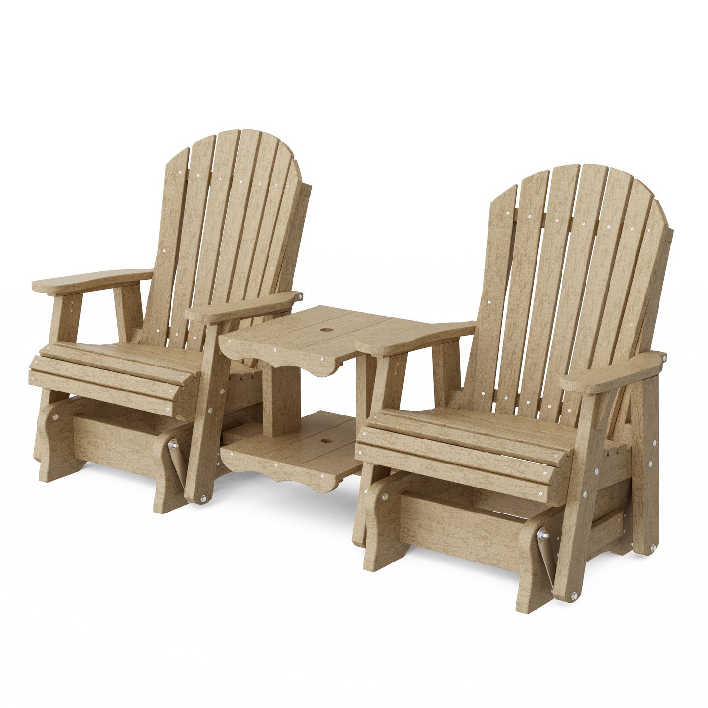 Heritage Adirondack Glider Chair Set with Center Table
