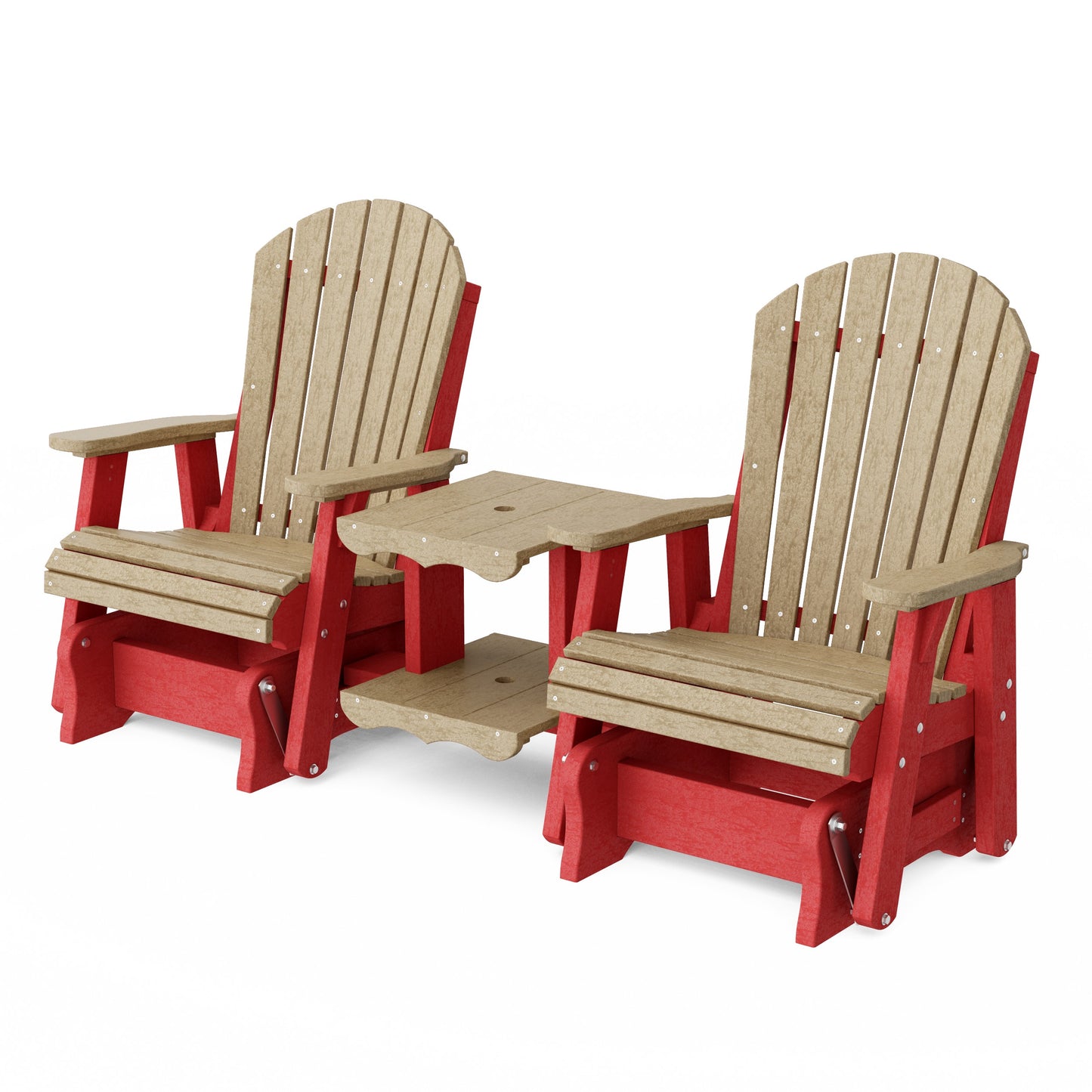 Heritage Adirondack Glider Chair Set with Center Table