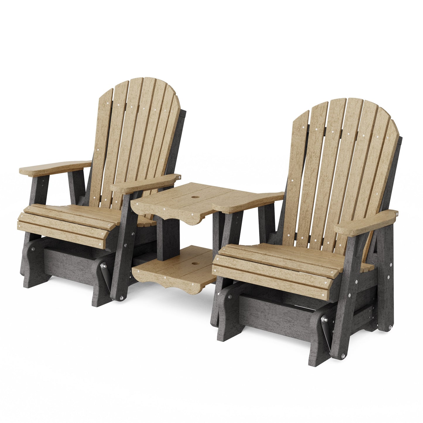 Heritage Adirondack Glider Chair Set with Center Table
