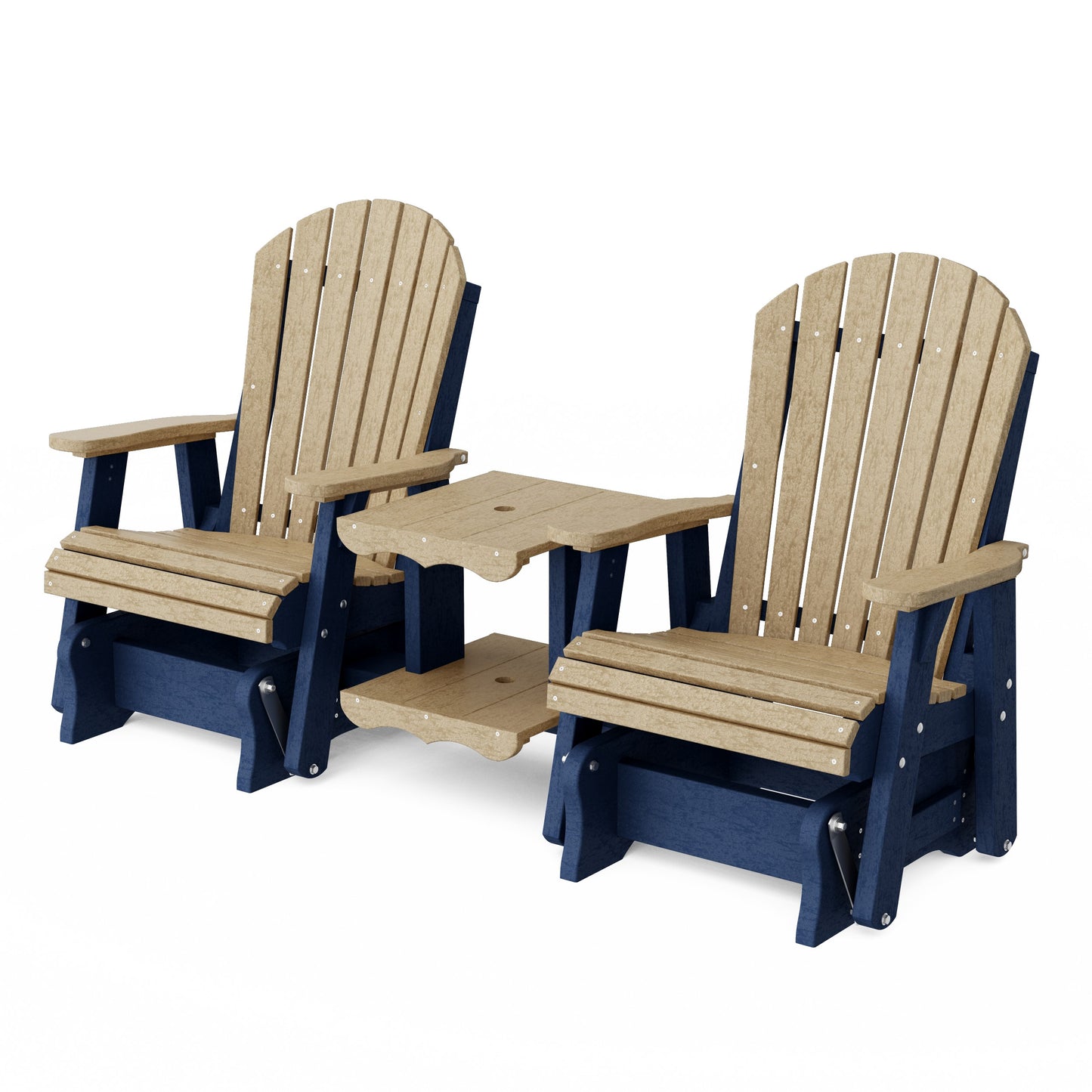 Heritage Adirondack Glider Chair Set with Center Table