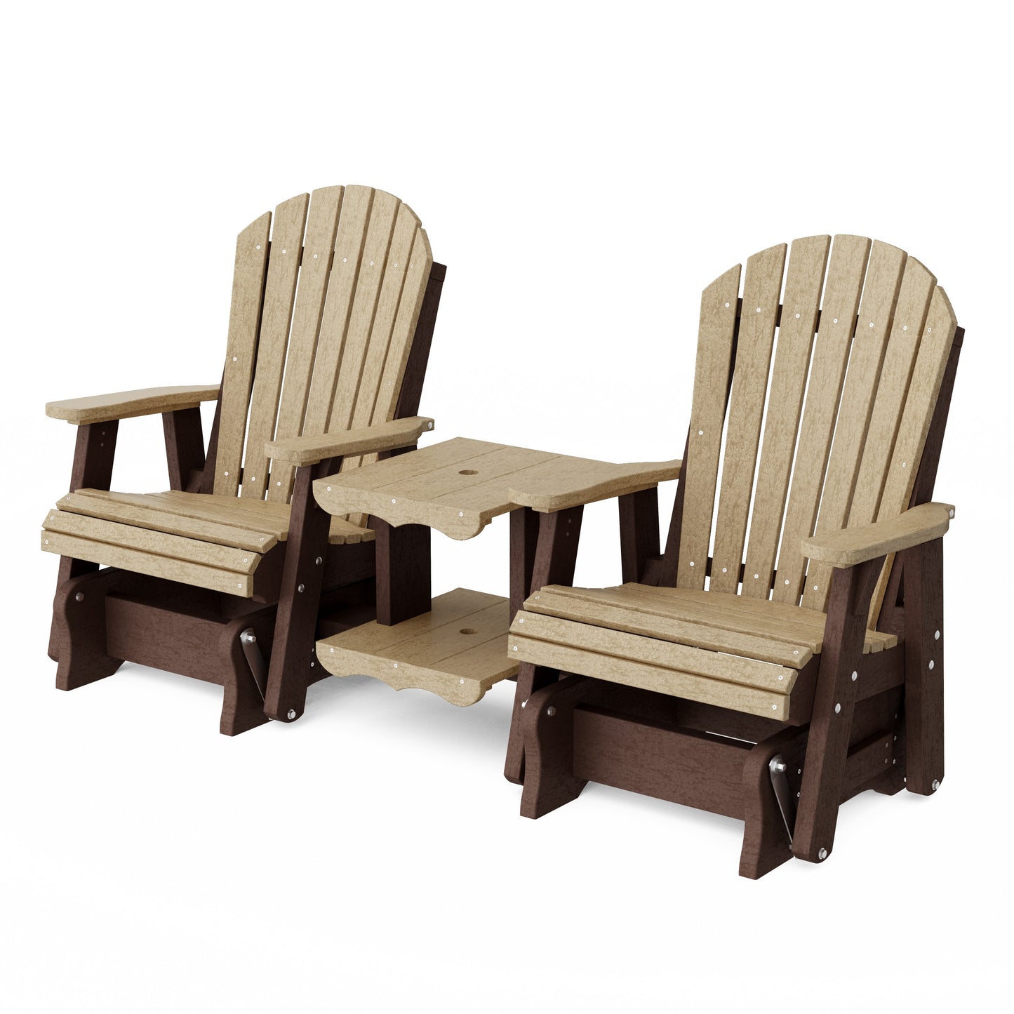 Heritage Adirondack Glider Chair Set with Center Table