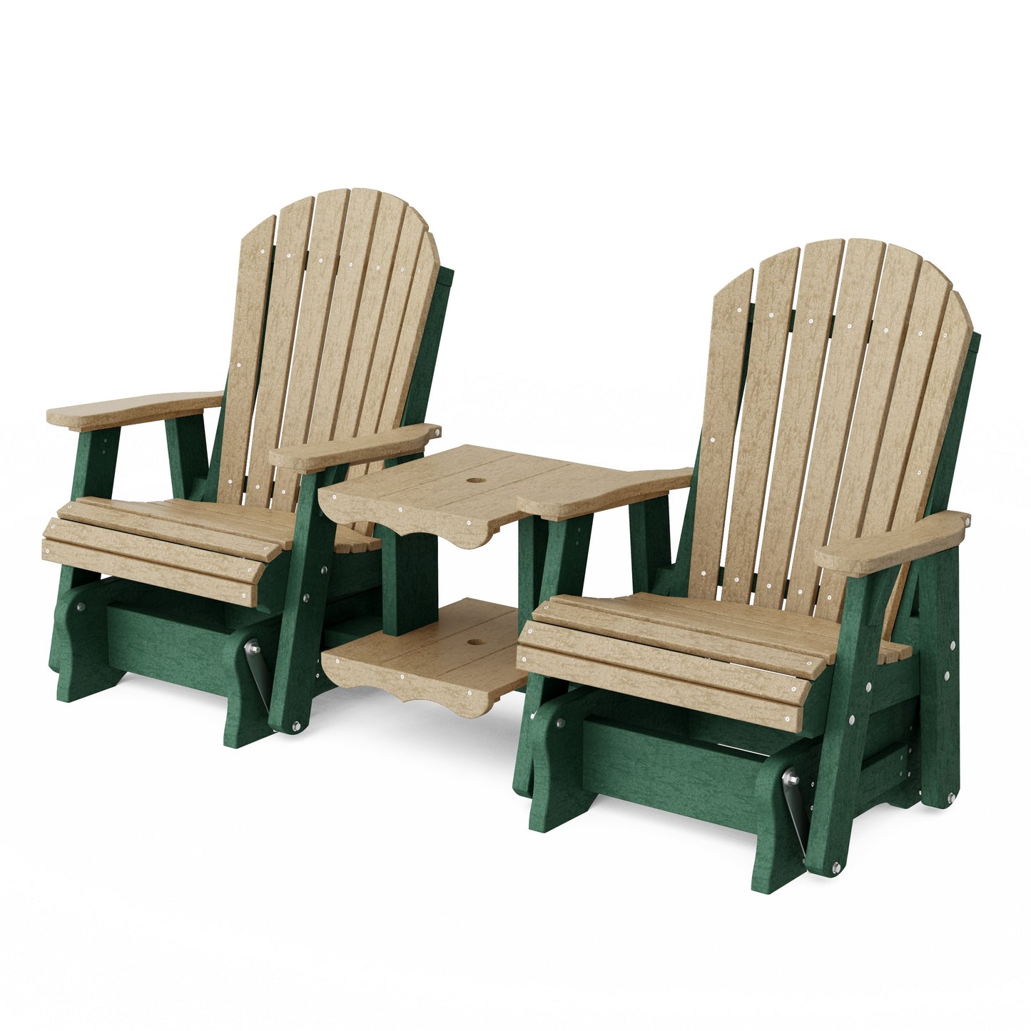 Heritage Adirondack Glider Chair Set with Center Table