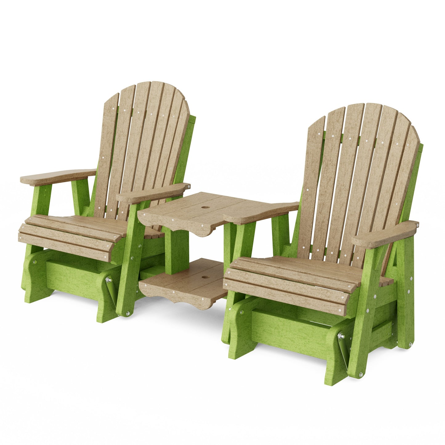 Heritage Adirondack Glider Chair Set with Center Table